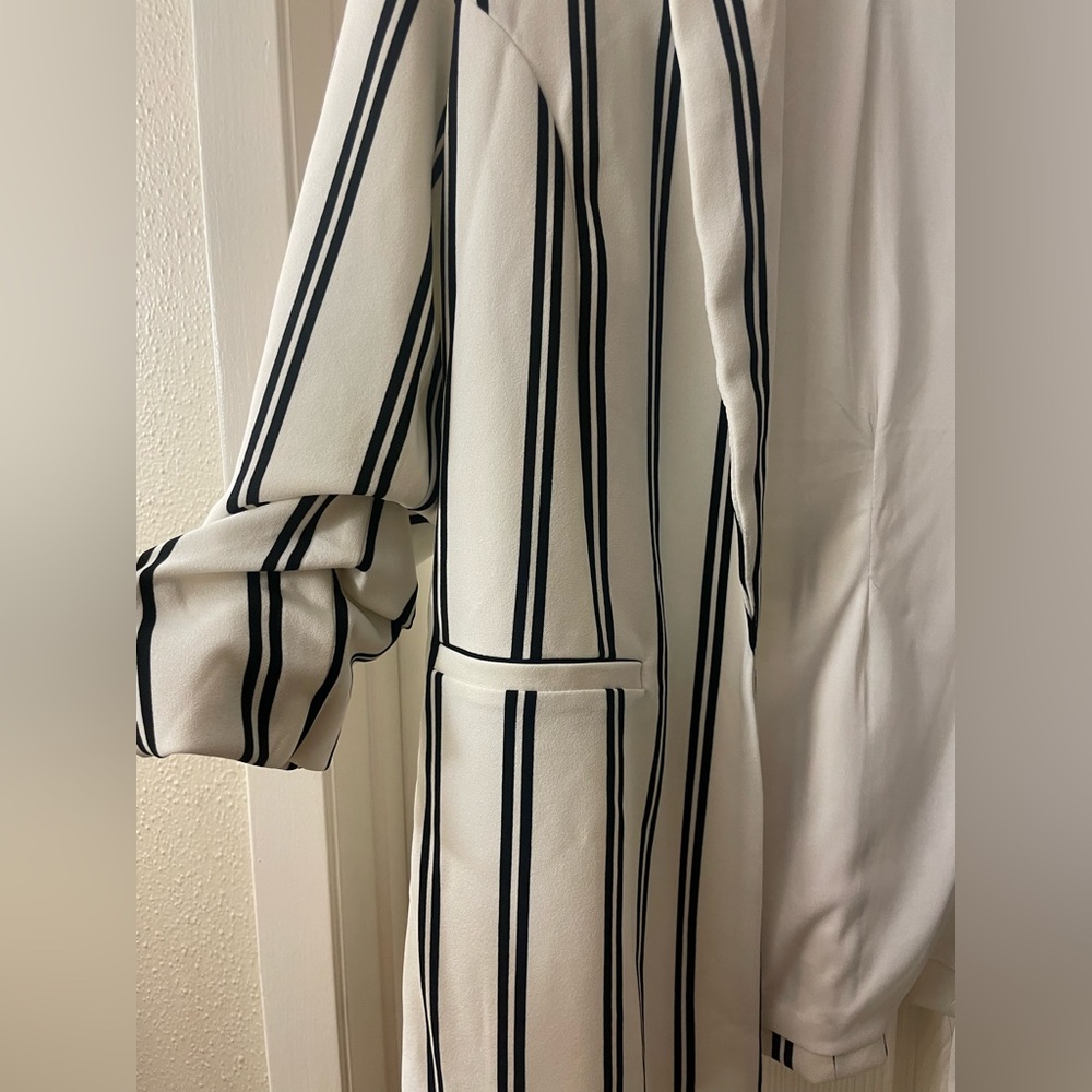 Boom Boom Jeans black & white striped Blazer ruched sleeves - Picture 4 of 6